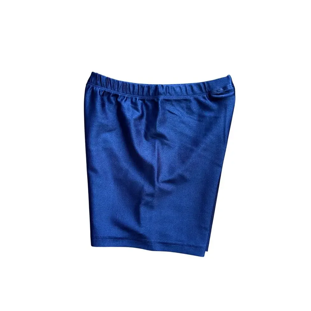 Vintage 80s 90s Hanes Her Way USA Navy Blue Bike Shorts Nylon Lycra Tagged M